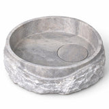 Yuvarlak Lavabo — Gri Kaya Dokulu, 48 cm — stüdyo görünümü