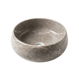 Doğal Taş Yuvarlak Lavabo — Koyu Gri, 31 cm — stüdyo görünümü