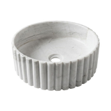 Doğal Taş Silindir Lavabo — Yivli, 39 cm — stüdyo görünümü